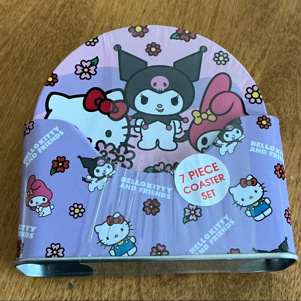 Sanrio Hello Kitty and Friends Coaster Set - Pink and White